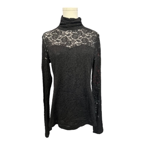 PattyBoutik Tops - 🆕 ✨ NWT Patty Boutik Black Lace High Neck Long Sleeve Blouse | Size XL
